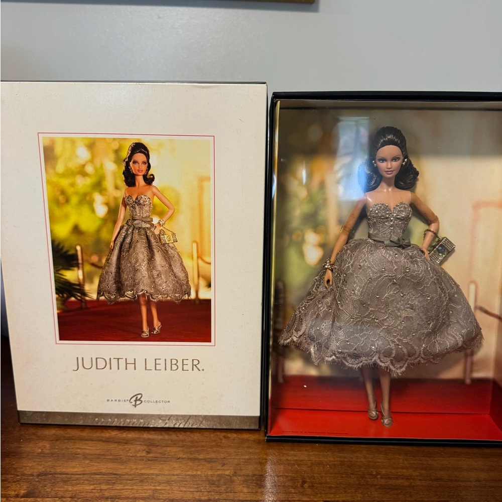 Judith Leiber Doll in Sparkling Silver Dress